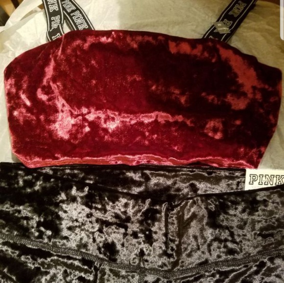 Pink crop top with high waist leggings - Picture 1 of 3